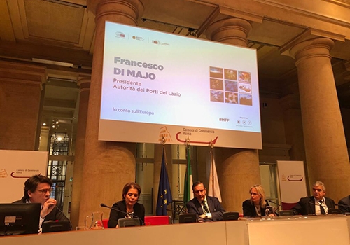Roma, Convegno sul bilancio europeo. Di Majo (AdSP), lancia l'iniziativa di un land bridge ecosostenibile tra i porti di Civitavecchia e Brindisi